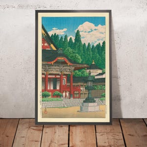 Big Red Temple by Hasui Kawase, 1935