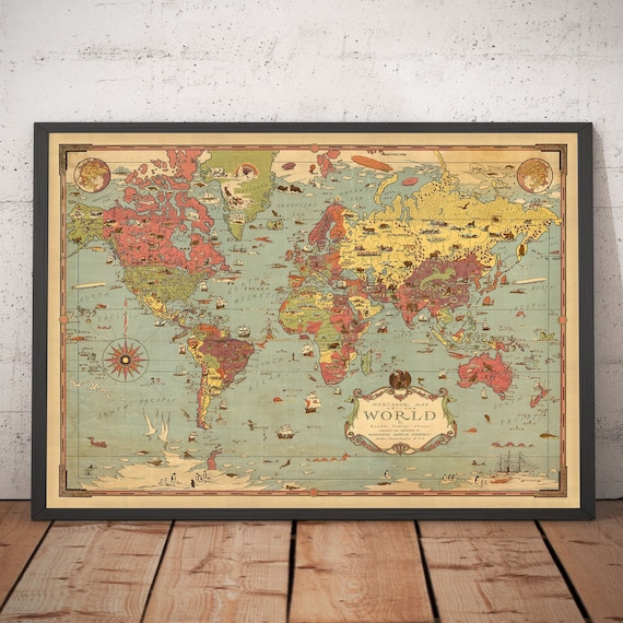 アーネスト・ダドリー・チェイスによる1931年の古いメルカトル図法の