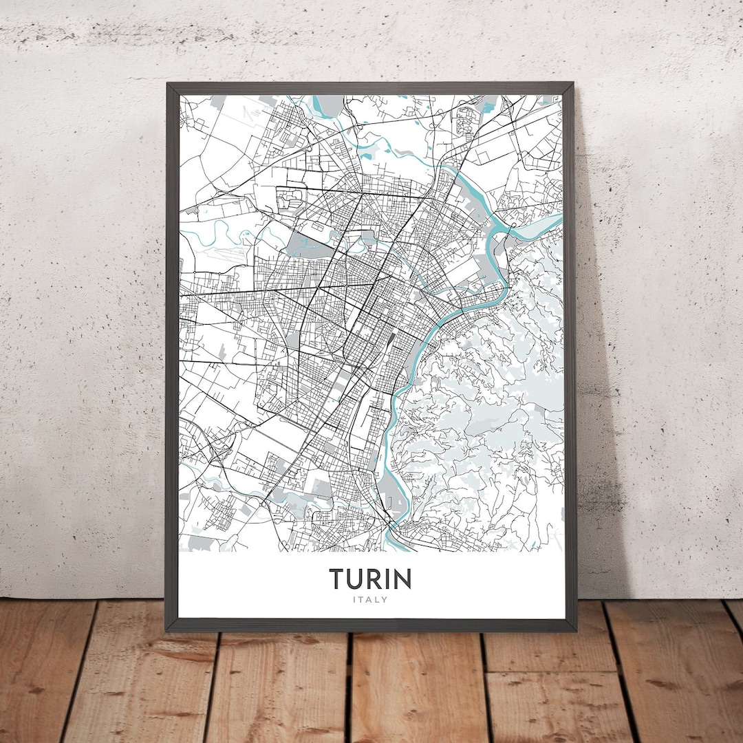 Modern City Map of Turin Italy - Il 1080xN.5921960588 75hd