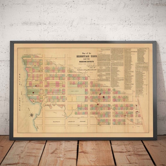 Old Map of Hell's Kitchen & Midtown West NYC 1872 - Etsy