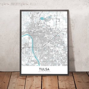 Modern City Map of Tulsa, OK: Downtown, Tulsa Zoo, I-44, Tulsa Botanic Garden, BOK Center