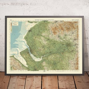 Old OS Map of Liverpool & Manchester by Bartholomew, 1901: Mersey, Pennine Hills, Peak District, Chester, Railways