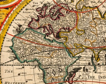 ジョン スピードによる 1651 年の珍しい旧世界地図帳 - カラー
