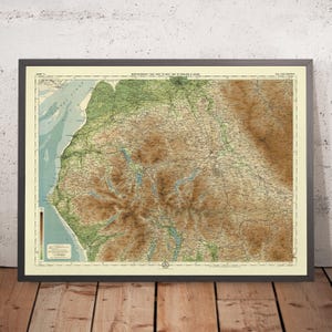 Old OS Map of The Lake District by Bartholomew, 1901: Windermere, Scafell Pike, Lancaster, Carlisle, Ullswater, Kendal
