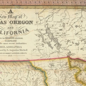 Old Map of the Western USA, 1846 by Mitchell - Big California & Oregon ...