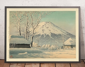 Mt. Fuji after Snow in Oshiono by Hasui Kawase, 1935