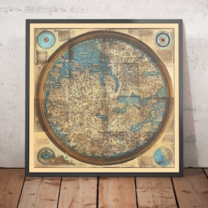 Rare Old Mappa Mundi by Fra Mauro, 1450: The Best Geocentric Medieval World Map