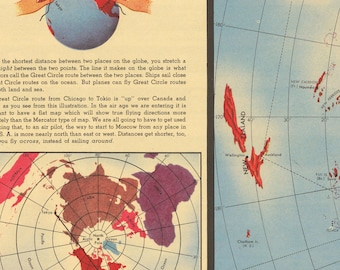 古い世界地図、1943年 - 第二次世界大戦の空軍の紋章、記章
