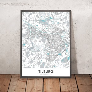 Modern City Map of Tilburg, Netherlands: Tilburg University, De Pont Museum, Natuurmuseum Brabant, TextielMuseum, Paleis-Raadhuis