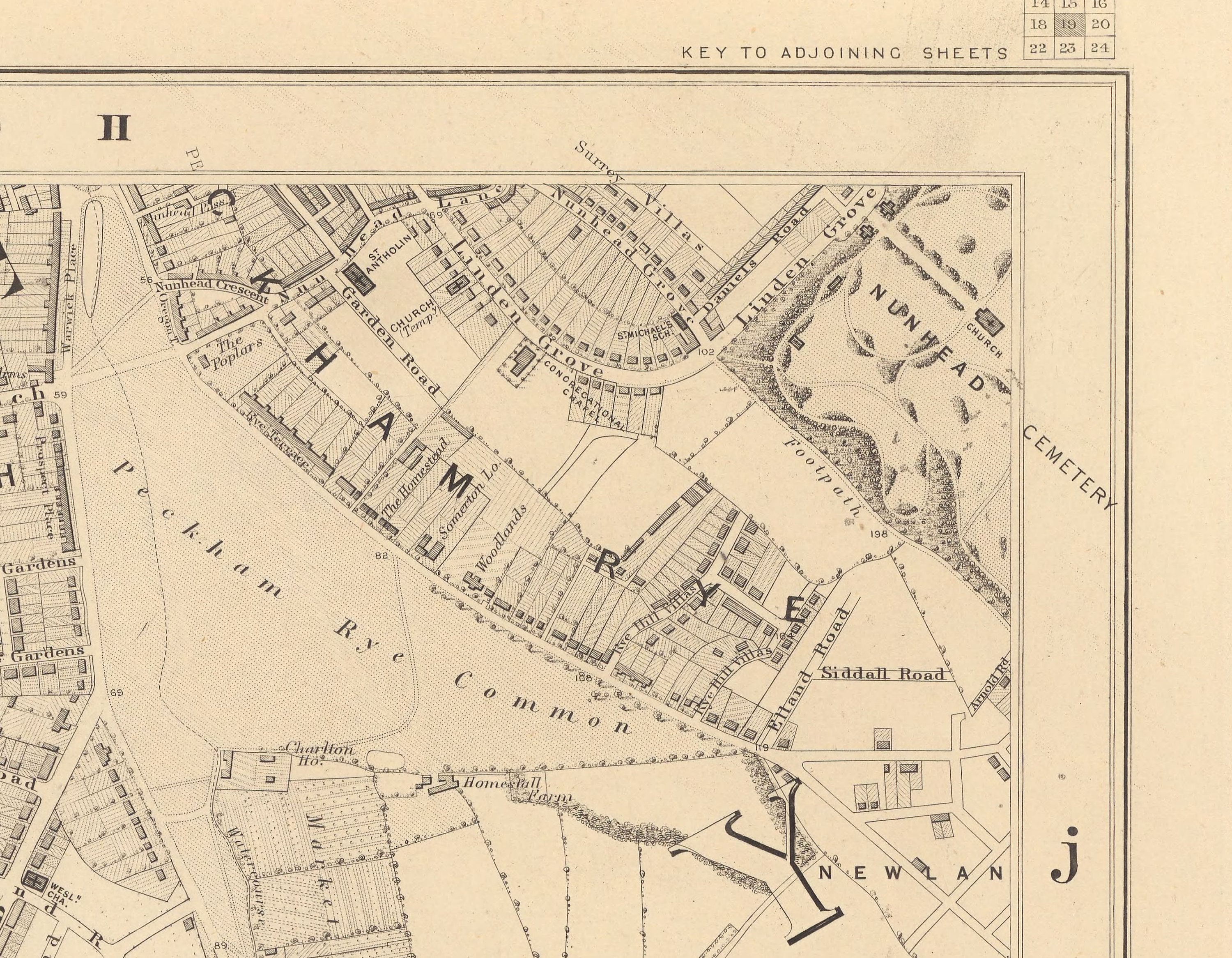 Old Map of South London in 1862 Dulwich Peckham Rye Herne Etsy UK