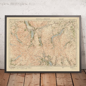 Old Ordnance Survey Map, Sheet 12 - Keswick & Ambleside, 1925: Buttermere, Lake Windermere, Derwent Water, Ullswater, Lake District