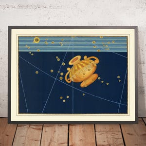 Old Star Map of Crater by Johann Bayer, 1603 - Celestial Constellation Chart