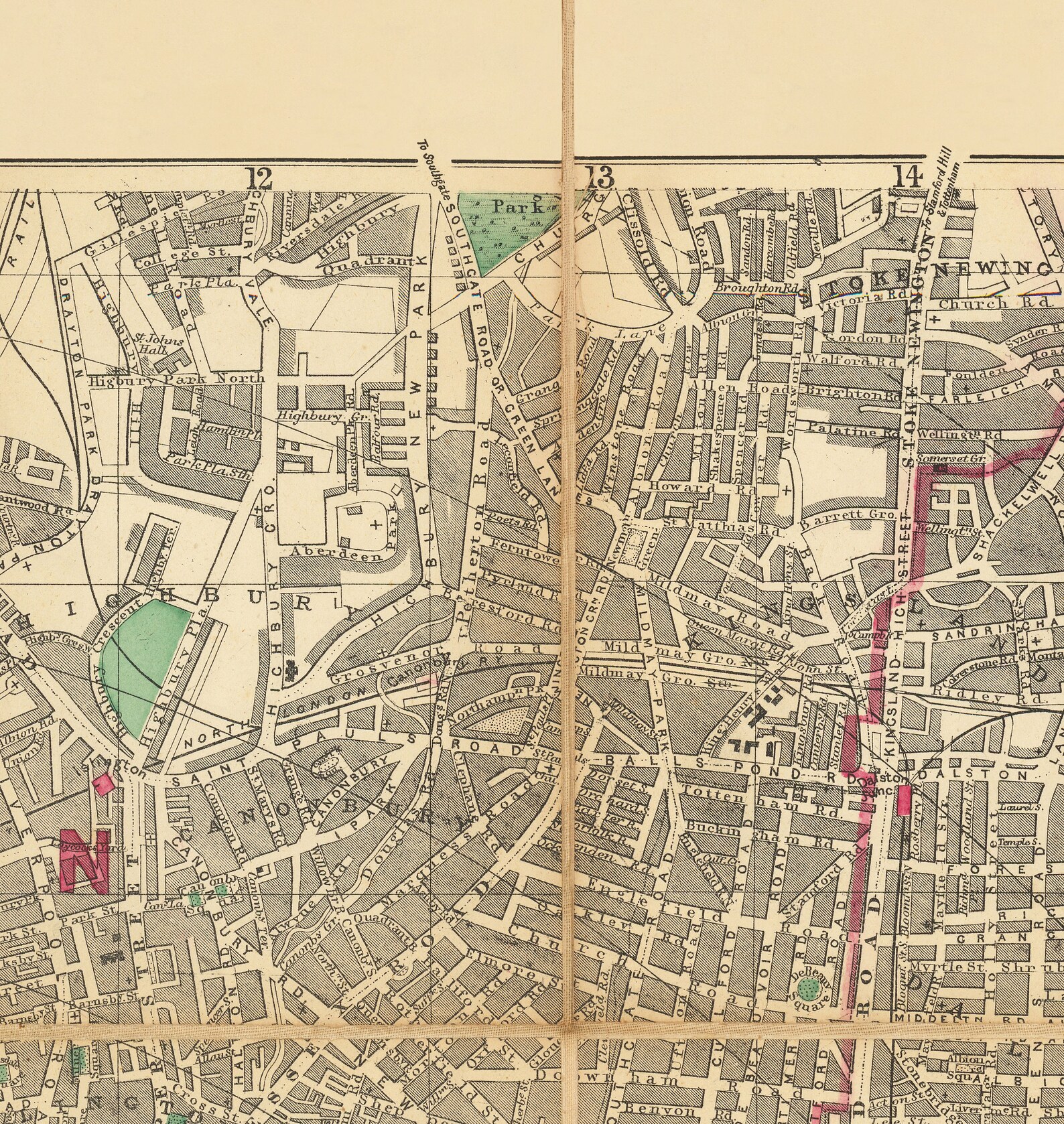 Big Old Map of London by Bacon, 1890 - Rare Folding Wall Chart of ...