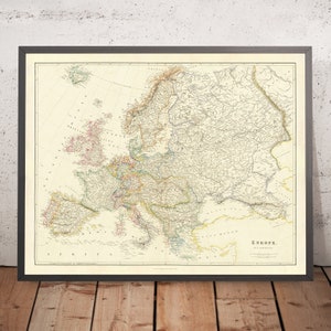 Old Map of Europe by Arrowsmith, 1840: Mid-19th Century Political Landscape