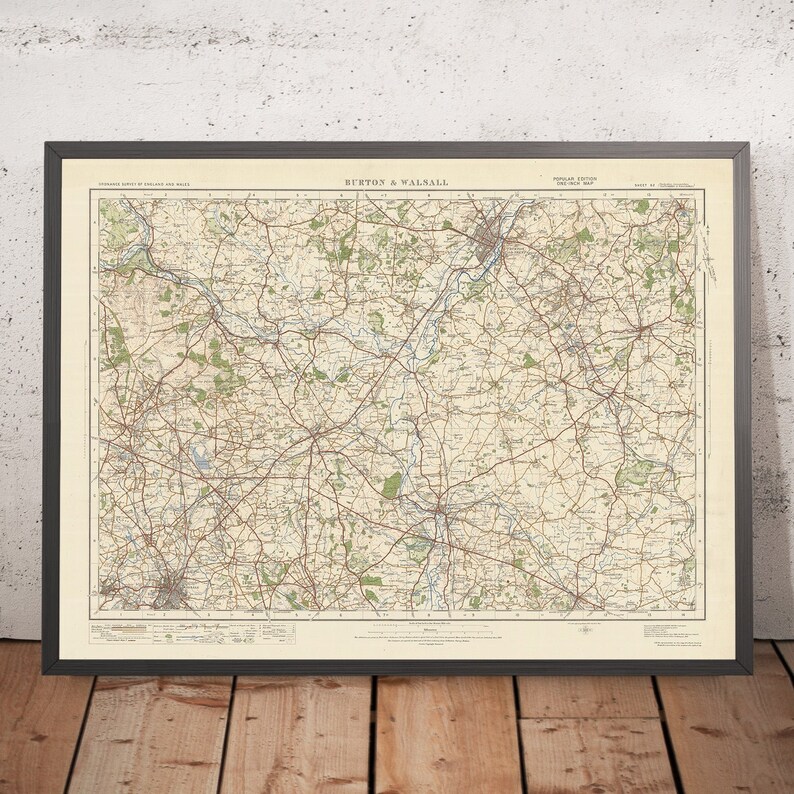 Old Ordnance Survey Map, Sheet 62 - Burton & Walsall, 1925: Cannock ...
