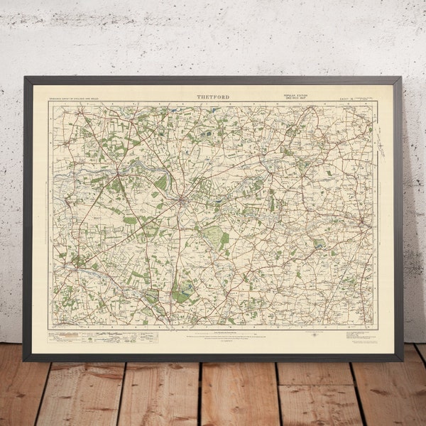 Old Ordnance Survey Map, Sheet 76 - Thetford, 1925: Brandon, Mildenhall, Diss, Lakenheath, East Harling