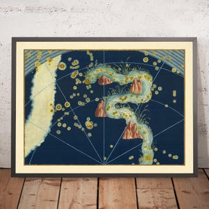 Old Star Map of Eridanus by Johann Bayer, 1603 - Celestial Constellation Chart