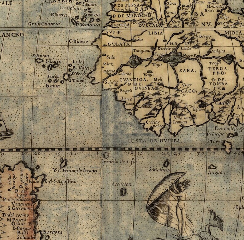 Old World Map 1565 by Bertelli Ancient Atlas Wall Chart | Etsy UK