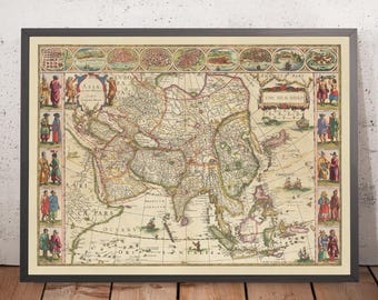 Old Map of The Silk Road, 1640 by Willem Blaeu & The Unique Maps Co.