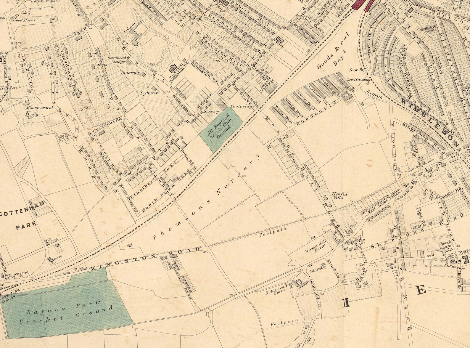 Sw20 Map Old Map of South West London, 1891 - Wimbledon, Merton, Summerstown ...