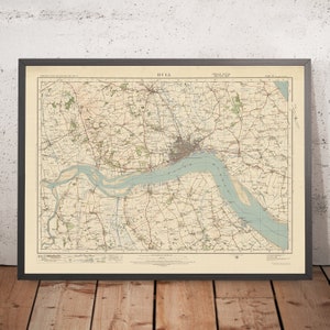 Old Ordnance Survey Map, Sheet 33 - Hull, 1925: Beverley, Barton-upon-Humber, Hessle, Winterton and River Humber