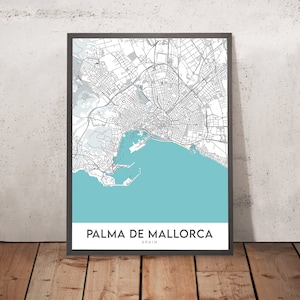 Modern City Map of Palma de Mallorca, Spain: Old Town, Santa Catalina, Paseo Maritimo