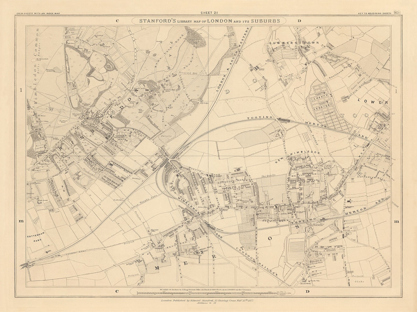 Sw20 Map Old Map of South West London, 1862 - Wimbledon, Merton, Summerstown ...
