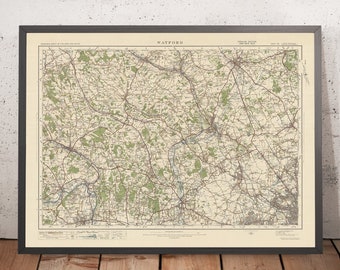Old Ordnance Survey Map, Sheet 106 - Watford, 1925: St Albans, Hemel Hempstead, High Wycombe, Maidenhead, Clne Valley Regional Park