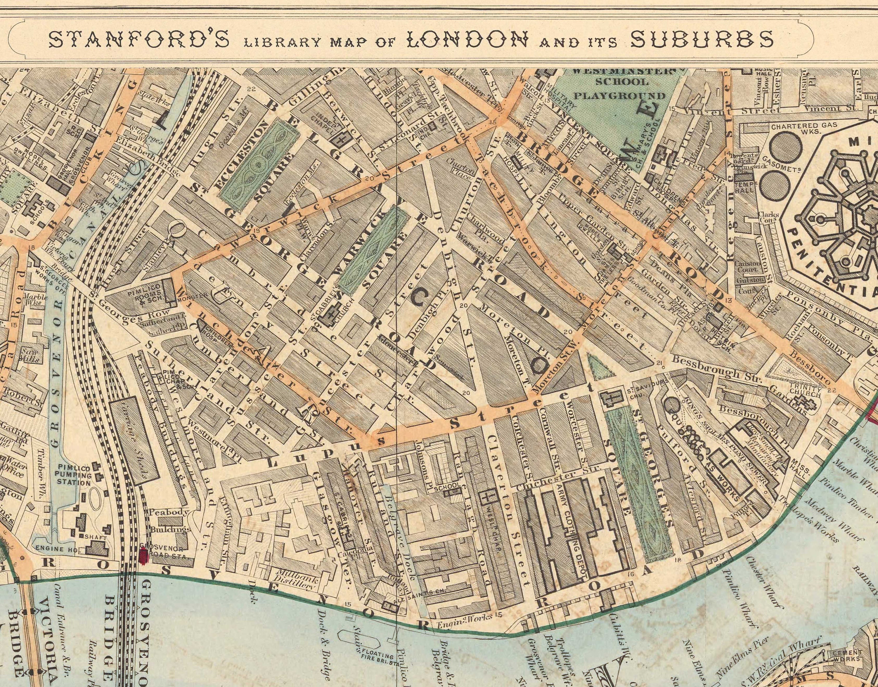 London Sw8 Map Old Map of South London in 1891 - Battersea, Chelsea, Oval, Stockwell ...