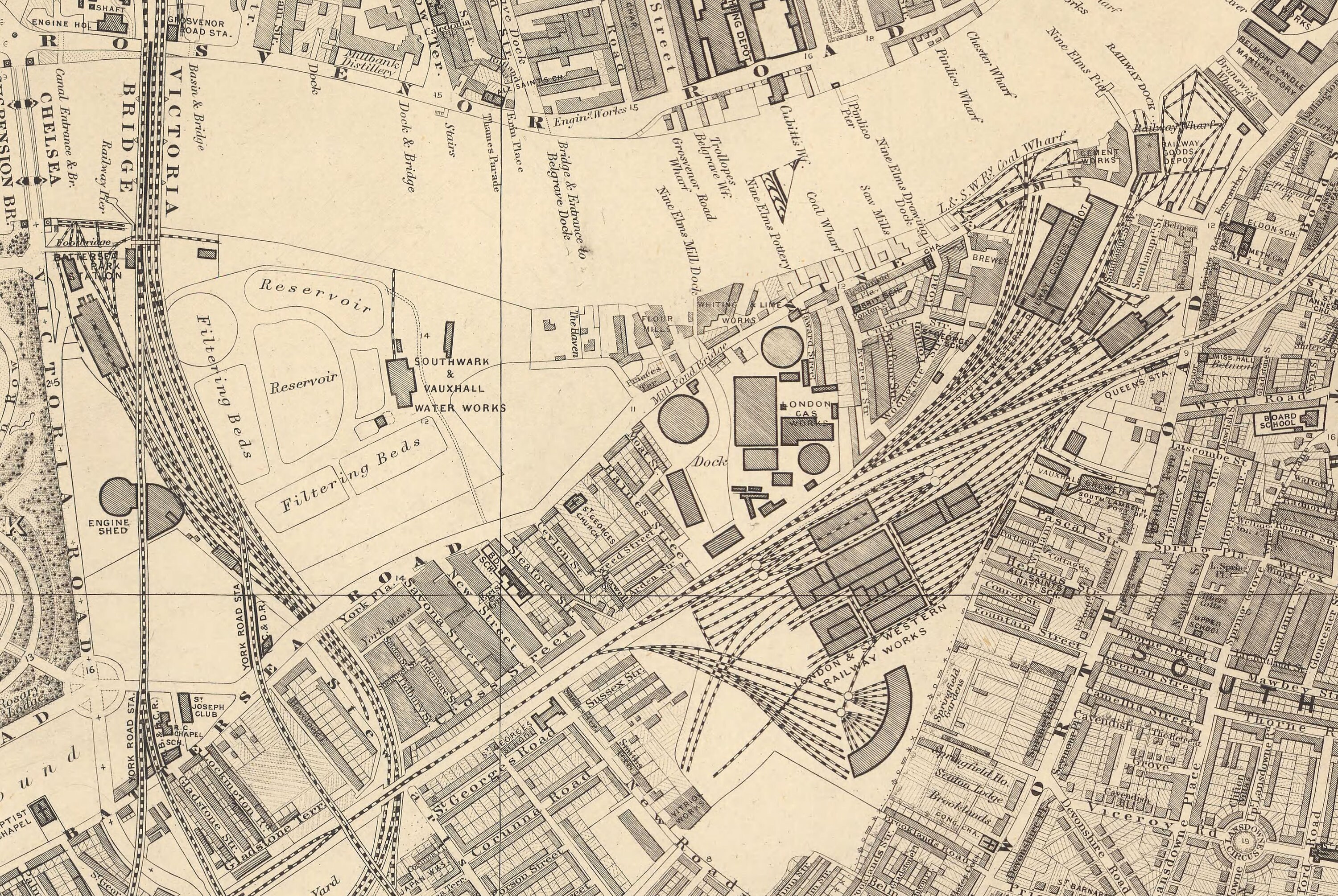 London Sw8 Map Old Map of South London in 1862 - Battersea, Chelsea, Oval, Stockwell ...