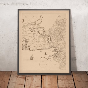 Old Map of County Galway, 1685: Galway, Connemara, Lough Corrib, Kylemore Abbey, Aran Islands