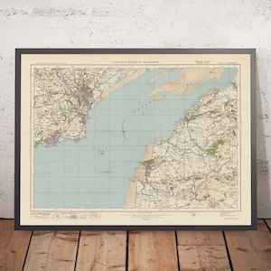 Old Ordnance Survey Map, Sheet 110 - Cardiff & Mouth of the Severn, 1925: Barry, Weston-super-Mare, Clevedon, Penarth, Mendip Hills AONB