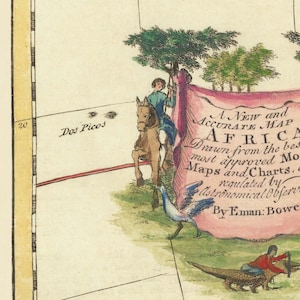 Rare Old Map of Africa, 1747 by Bowen - Pre-colonial - Slave Trade