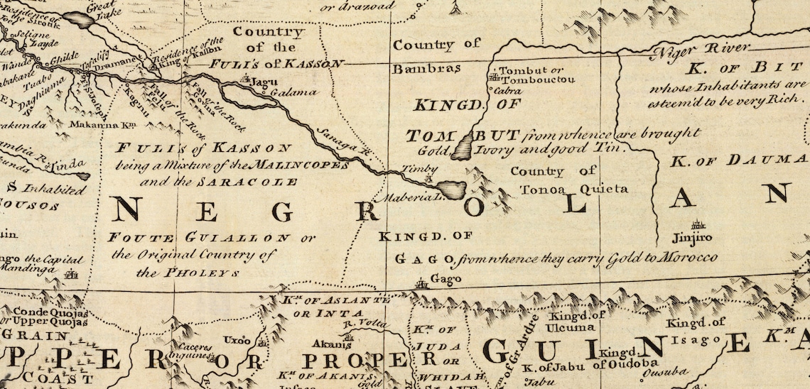 Old Map of Negroland 1747 by Bowen Pre-colonial West Africa - Etsy