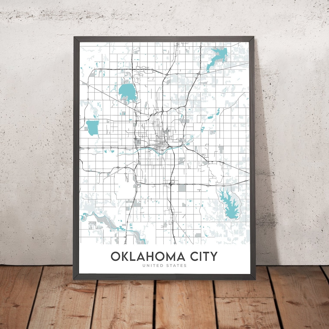 Modern City Map of Oklahoma City