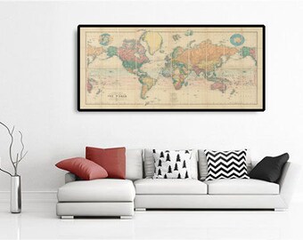 スタンフォードによる古い世界地図、1866年 - 傑作ヴィンテージ地図帳