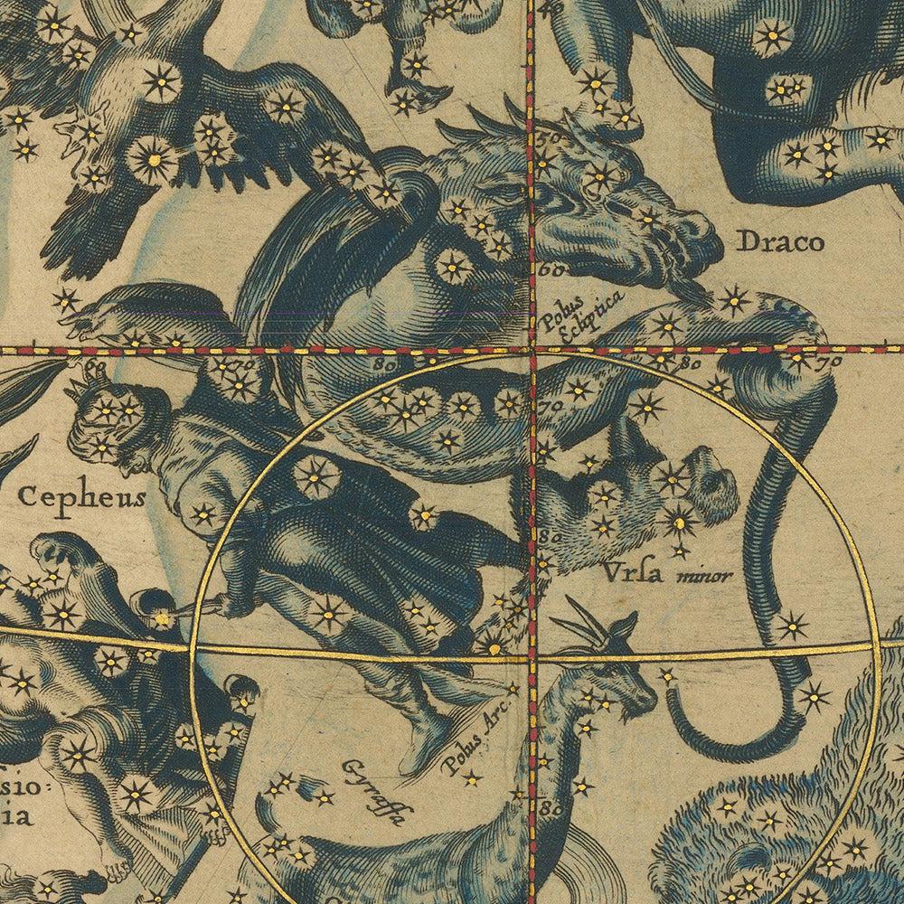 Celestial Chart of Northern Constellations by Andreas Cellarius, 1661 ...