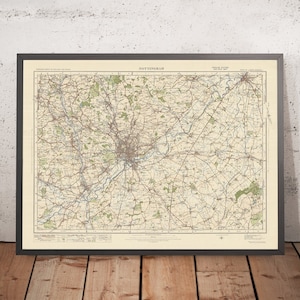 Old Ordnance Survey Map, Sheet 54 - Nottingham, 1925: Ilkeston, Heanor, Long Eaton, Newark-on-Trent, Southwell