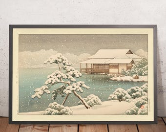 Snow at Kiyosumi Park by Hasui Kawase 1935