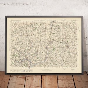 Old Ordnance Survey Map, Sheet 96 - Hertford & Bishops Stortford, 1925: Harlow, Saffron Walden, Ware, Hoddesdon, and Great Dunmow