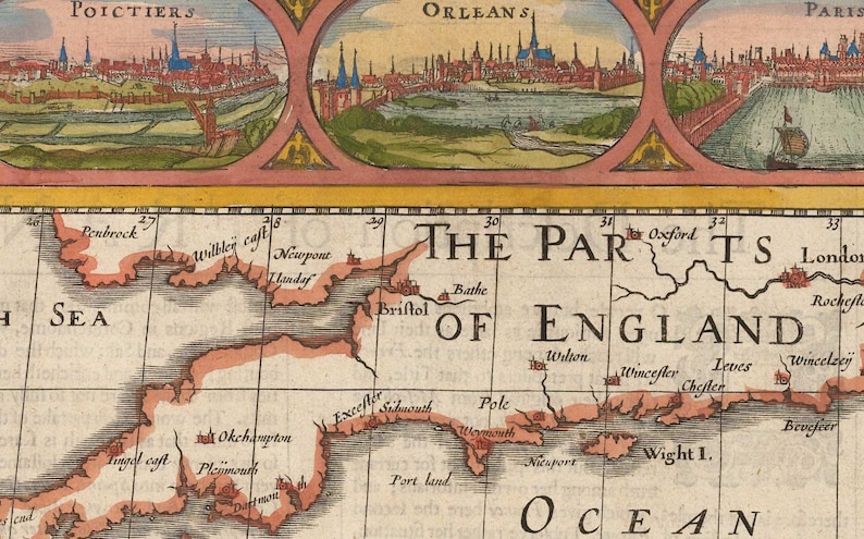 Old Map of France, 1627 by John Speed - Belgium, Normandy, Brittany ...