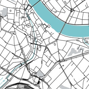 Modern City Map of Basel, Switzerland: Altstadt, Basel Cathedral, Zoo ...