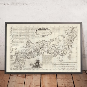 Old "Shogun" Map of Japan by Moreira, 1679: Portuguese Jesuits, Edo, Kyoto, Osaka