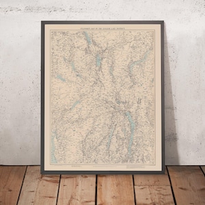 Old Map of the Lake District by Stanford, 1899: Windermere, Scafell Pike, Kendal, Ullswater, Helvellyn