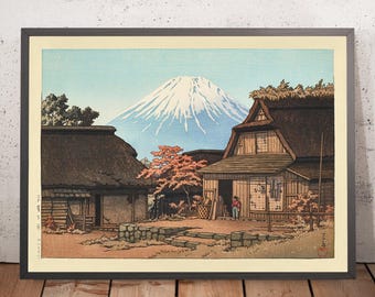 Autumn at Hirano with Mt. Fuji by Hasui Kawase, 1935