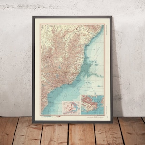 Old Map of East Brazil, 1967: São Paulo, Rio de Janeiro, Brasília, Amazon River, Pantanal