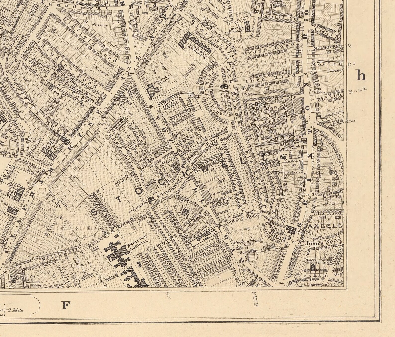 Old Map of South London in 1862 - Battersea, Chelsea, Oval, Stockwell ...