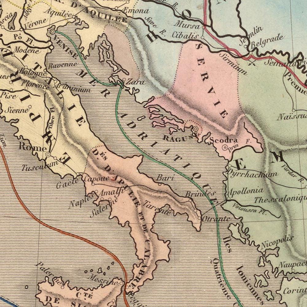 Old Map of the Crusades in Europe and the Middle East, 1838: Routes ...