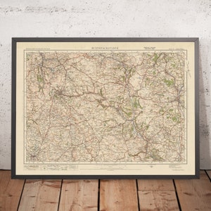Old Ordnance Survey Map, Sheet 45 - Buxton & Matlock, 1925: Leek, Chesterfield, Bakewell, Chapel-en-le-Frith, and Peak District