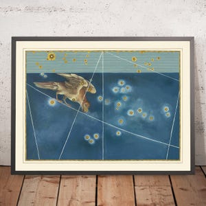 Old Star Map of Corvus by Johann Bayer, 1603 - Celestial Constellation Chart